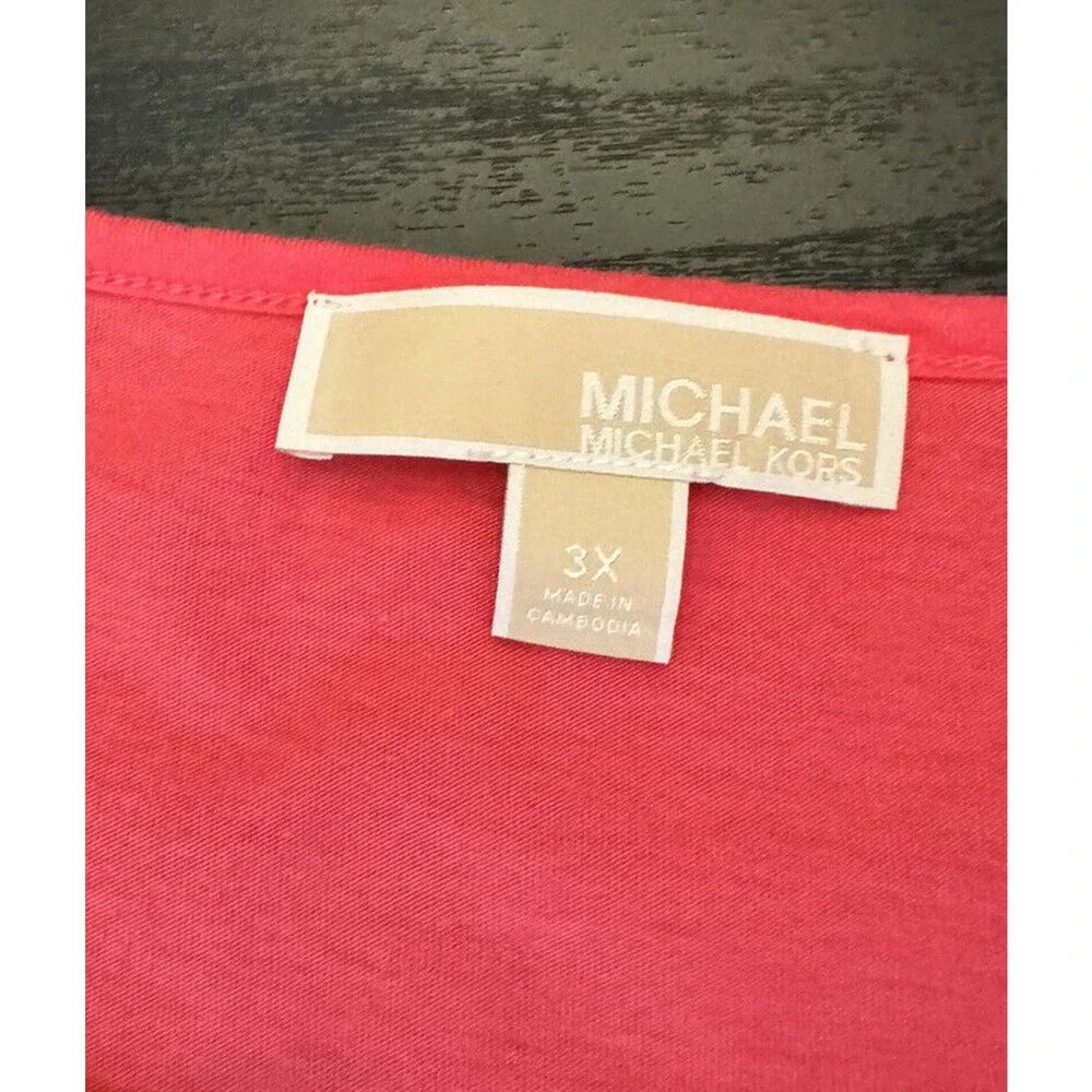 Michael Kors Womens Logo Tank Top Pullover Stretch‎ Tape Logo Sz 3x